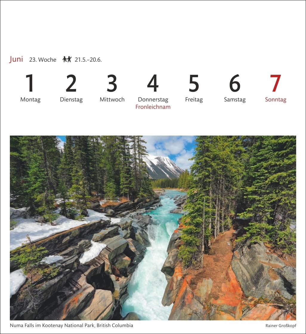 Beispielinhalt (Bild) Kanada Sehnsuchtskalender 2026 - Wochenkalender mit 53 Postkarten