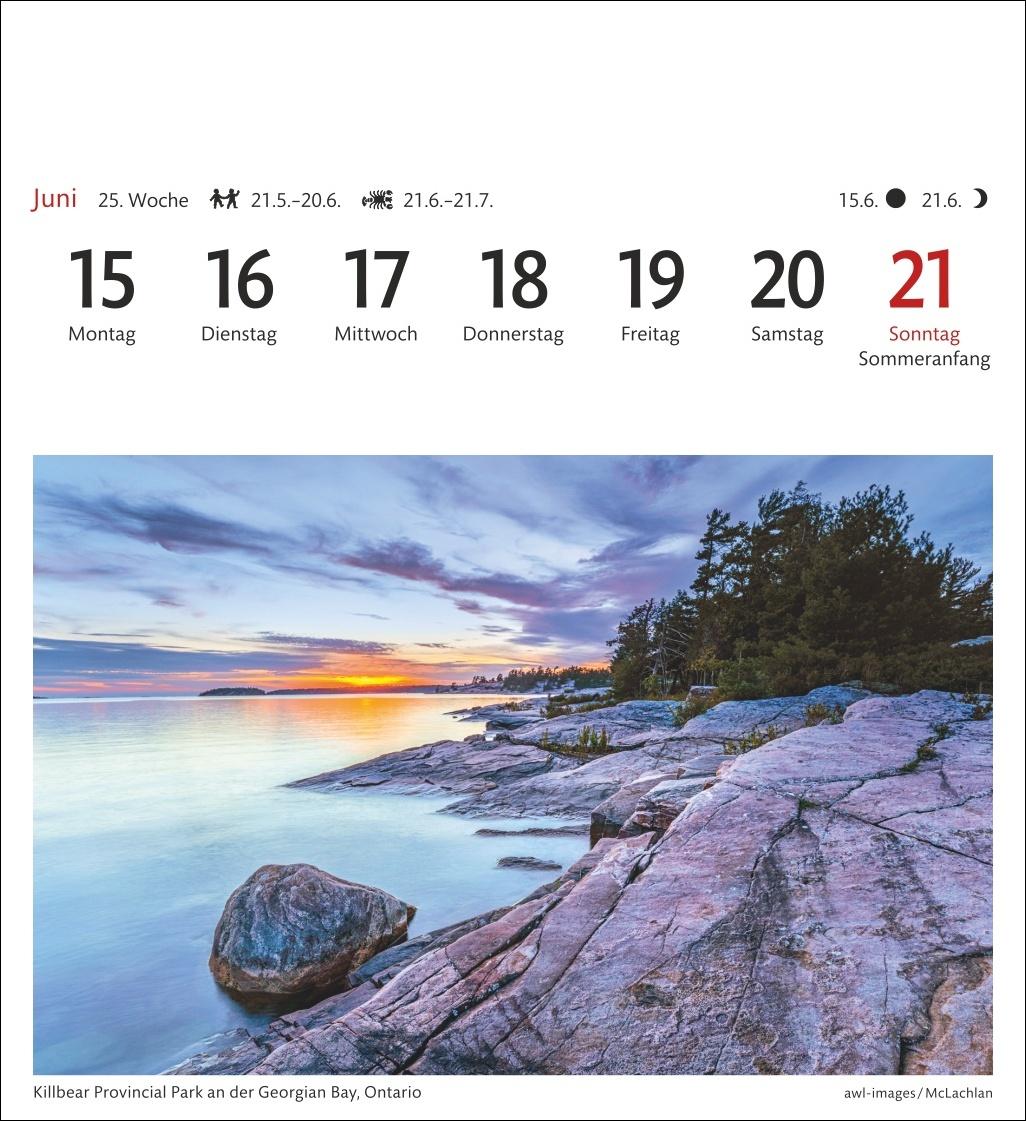 Beispielinhalt (Bild) Kanada Sehnsuchtskalender 2026 - Wochenkalender mit 53 Postkarten