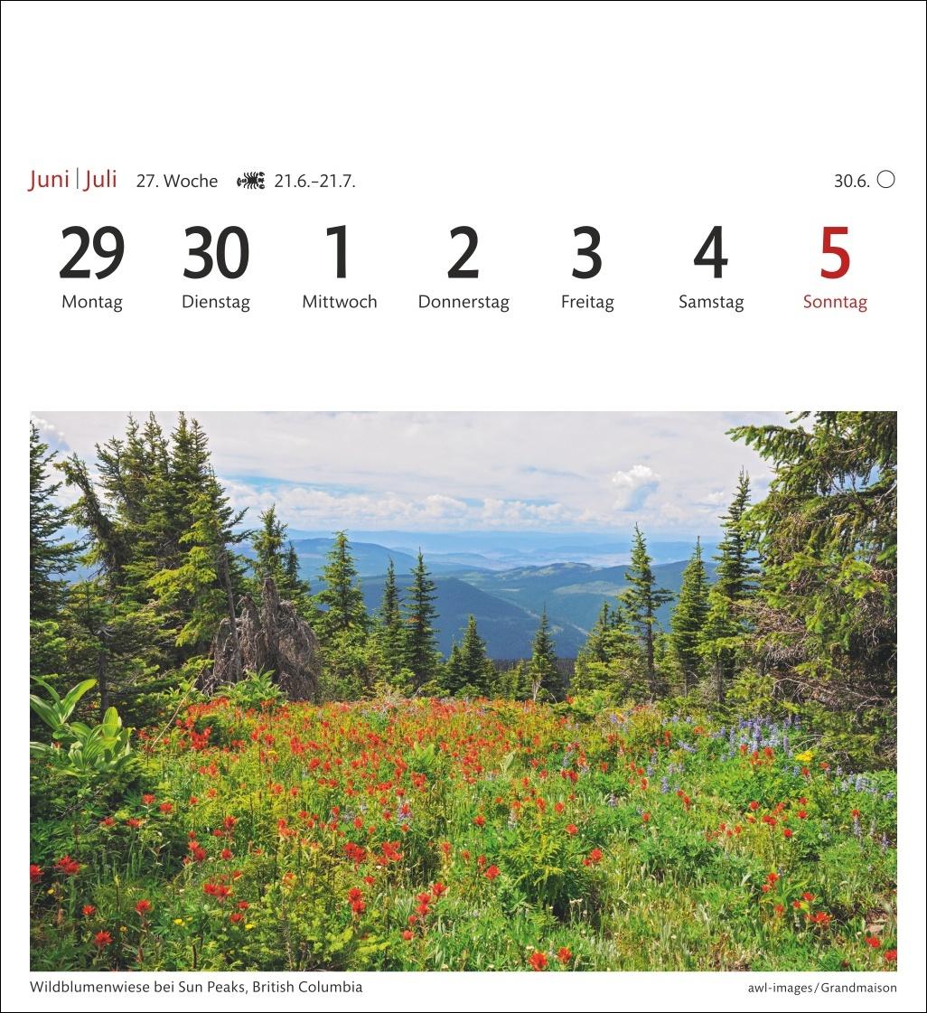 Beispielinhalt (Bild) Kanada Sehnsuchtskalender 2026 - Wochenkalender mit 53 Postkarten