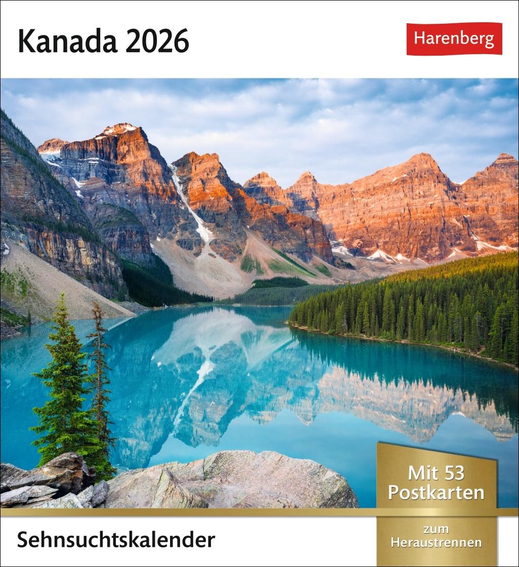 Vorderes Coverbild Kanada Sehnsuchtskalender 2026 - Wochenkalender mit 53 Postkarten