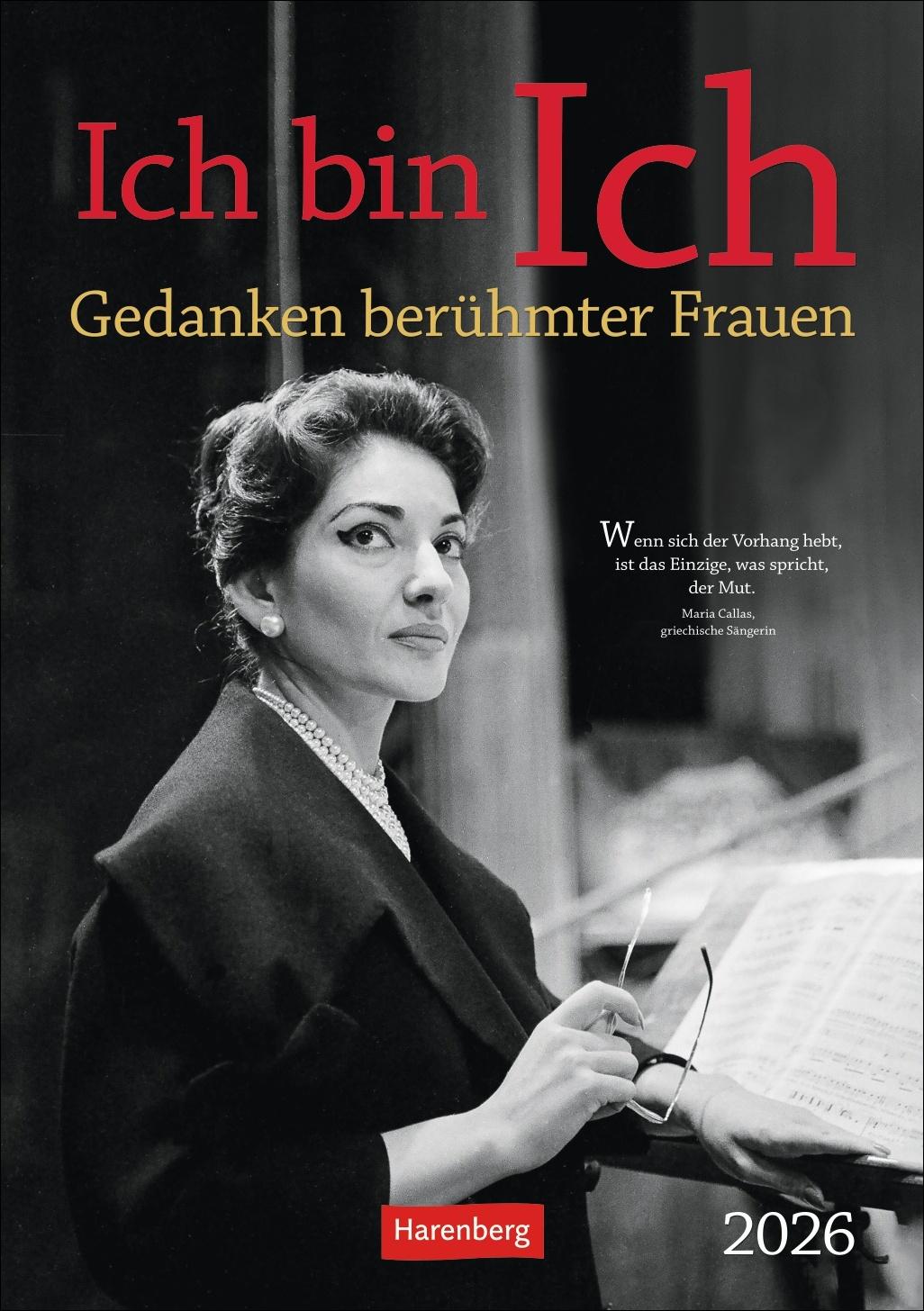 Vorderes Coverbild Ich bin Ich Wochen-Kulturkalender 2026 - Gedanken berühmter Frauen