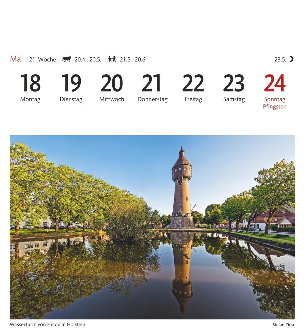 Beispielinhalt (Bild) Nordseeküste Sehnsuchtskalender 2026 - Wochenkalender mit 53 Postkarten