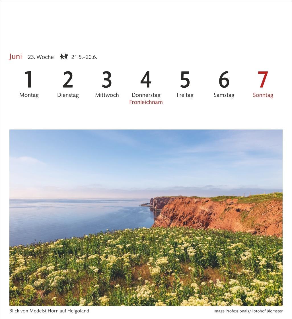 Beispielinhalt (Bild) Nordseeküste Sehnsuchtskalender 2026 - Wochenkalender mit 53 Postkarten