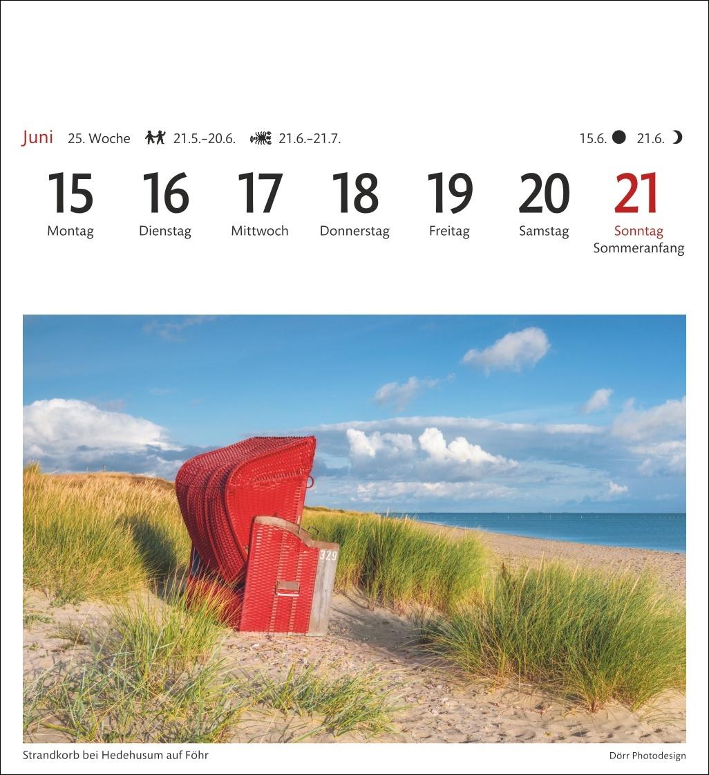 Beispielinhalt (Bild) Nordseeküste Sehnsuchtskalender 2026 - Wochenkalender mit 53 Postkarten
