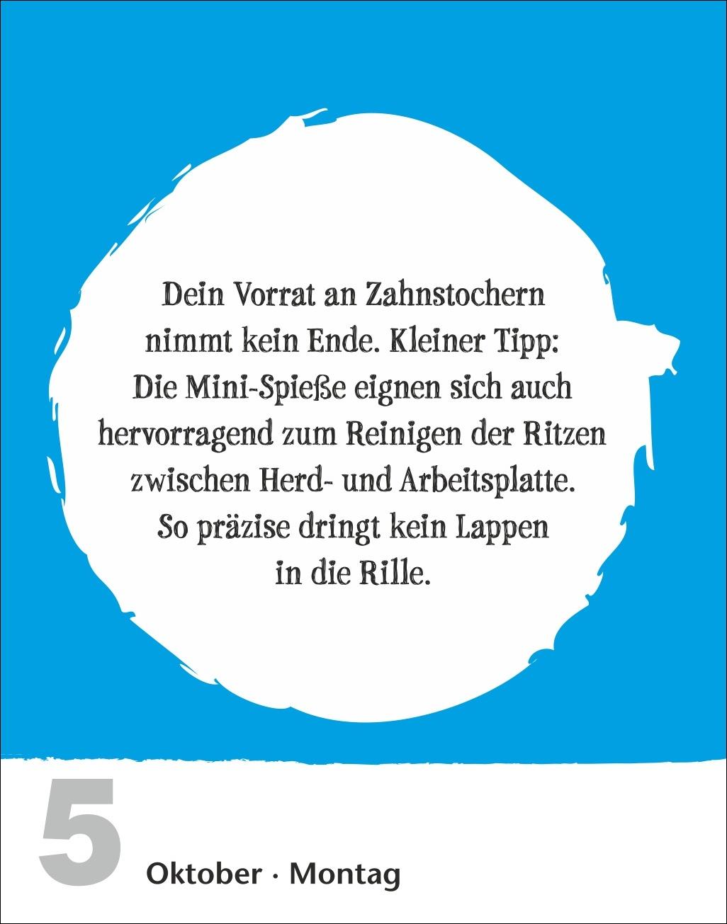 Beispielinhalt (Bild) Lifehacks Tagesabreißkalender 2026 - Der hilfreichste Kalender aller Zeiten