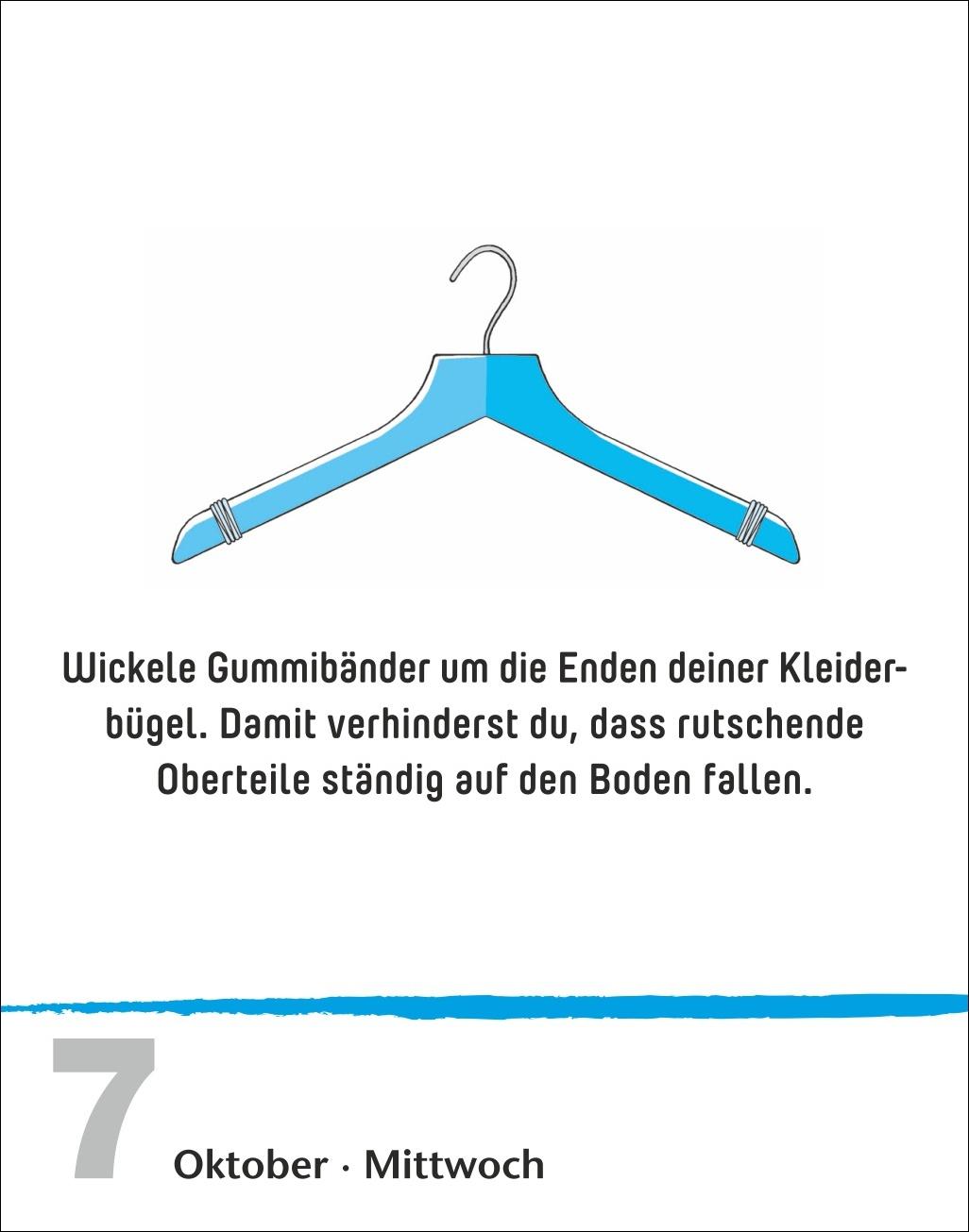 Beispielinhalt (Bild) Lifehacks Tagesabreißkalender 2026 - Der hilfreichste Kalender aller Zeiten