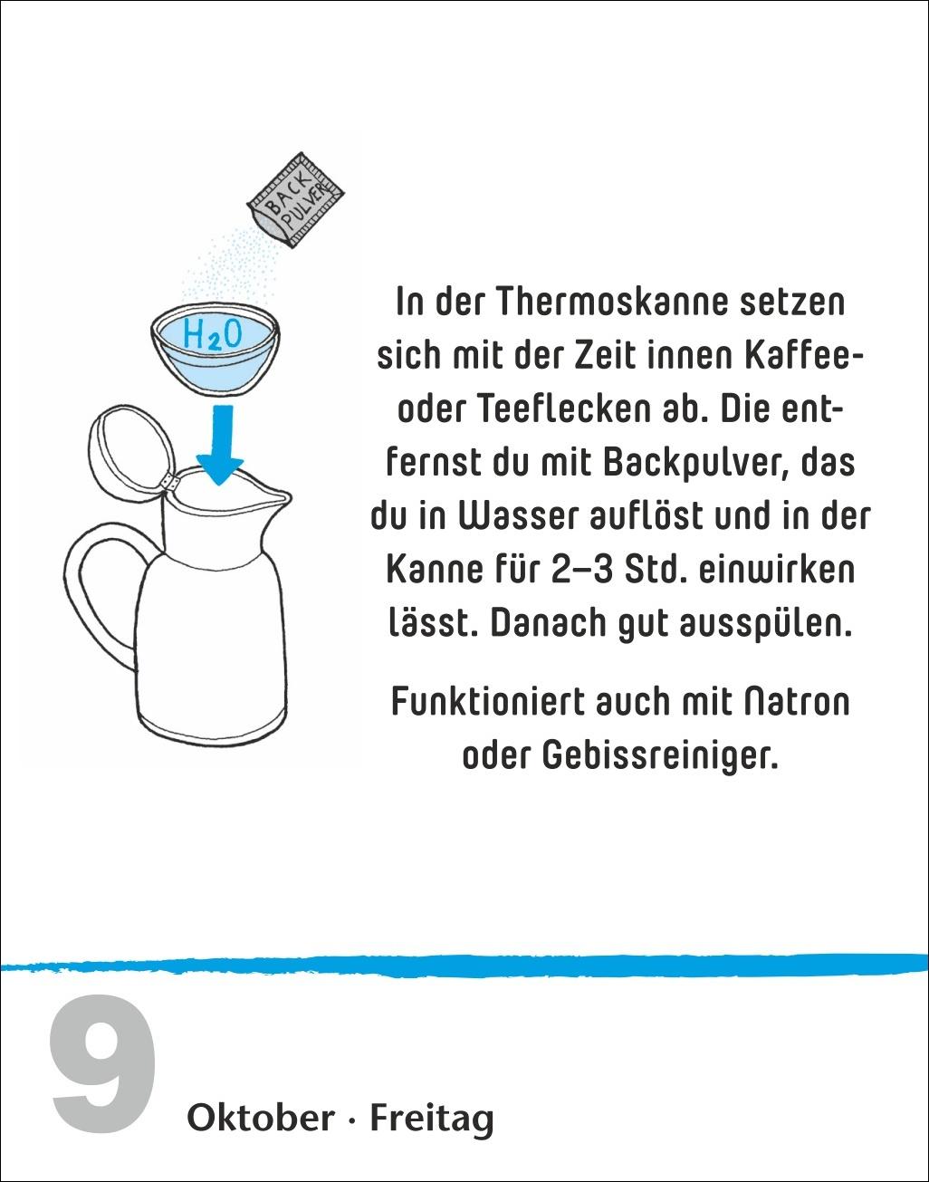Beispielinhalt (Bild) Lifehacks Tagesabreißkalender 2026 - Der hilfreichste Kalender aller Zeiten
