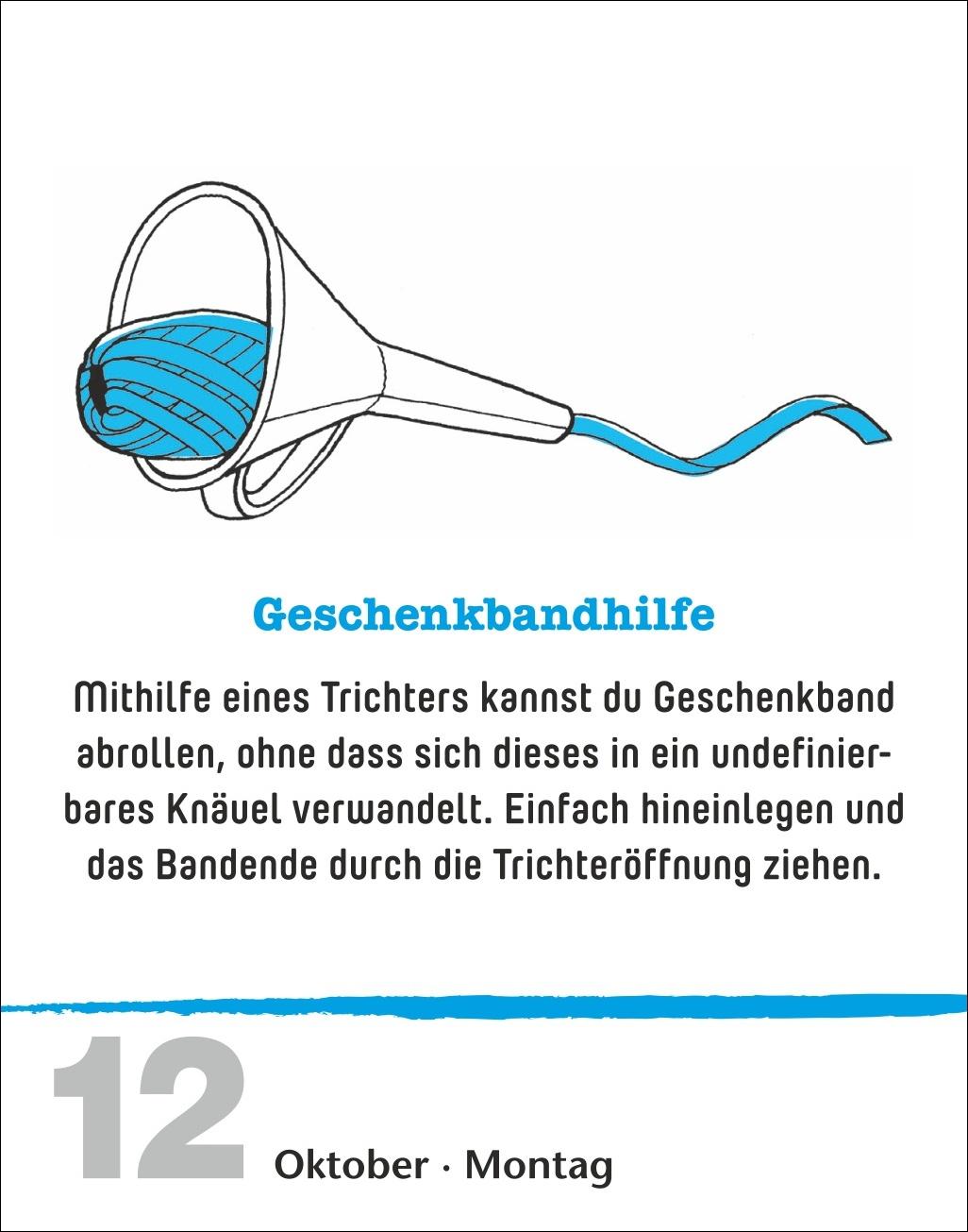 Beispielinhalt (Bild) Lifehacks Tagesabreißkalender 2026 - Der hilfreichste Kalender aller Zeiten