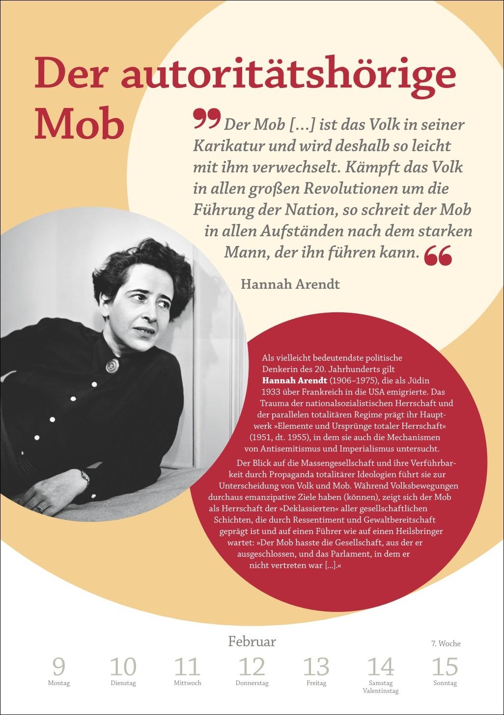 Beispielinhalt (Bild) DIE ZEIT Philosophie Wochen-Kulturkalender 2026 - 53 Denkanstöße für 2026