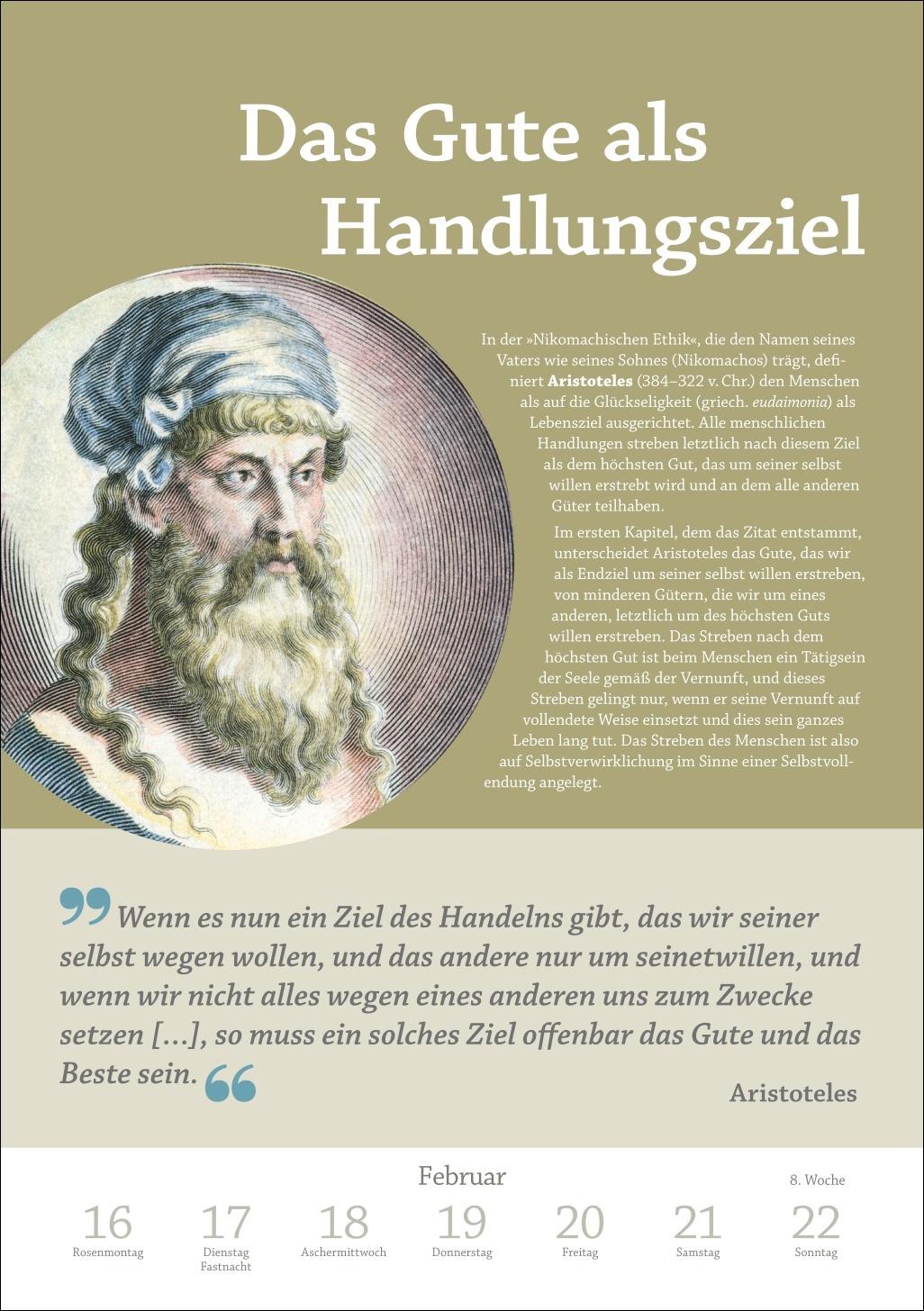 Beispielinhalt (Bild) DIE ZEIT Philosophie Wochen-Kulturkalender 2026 - 53 Denkanstöße für 2026