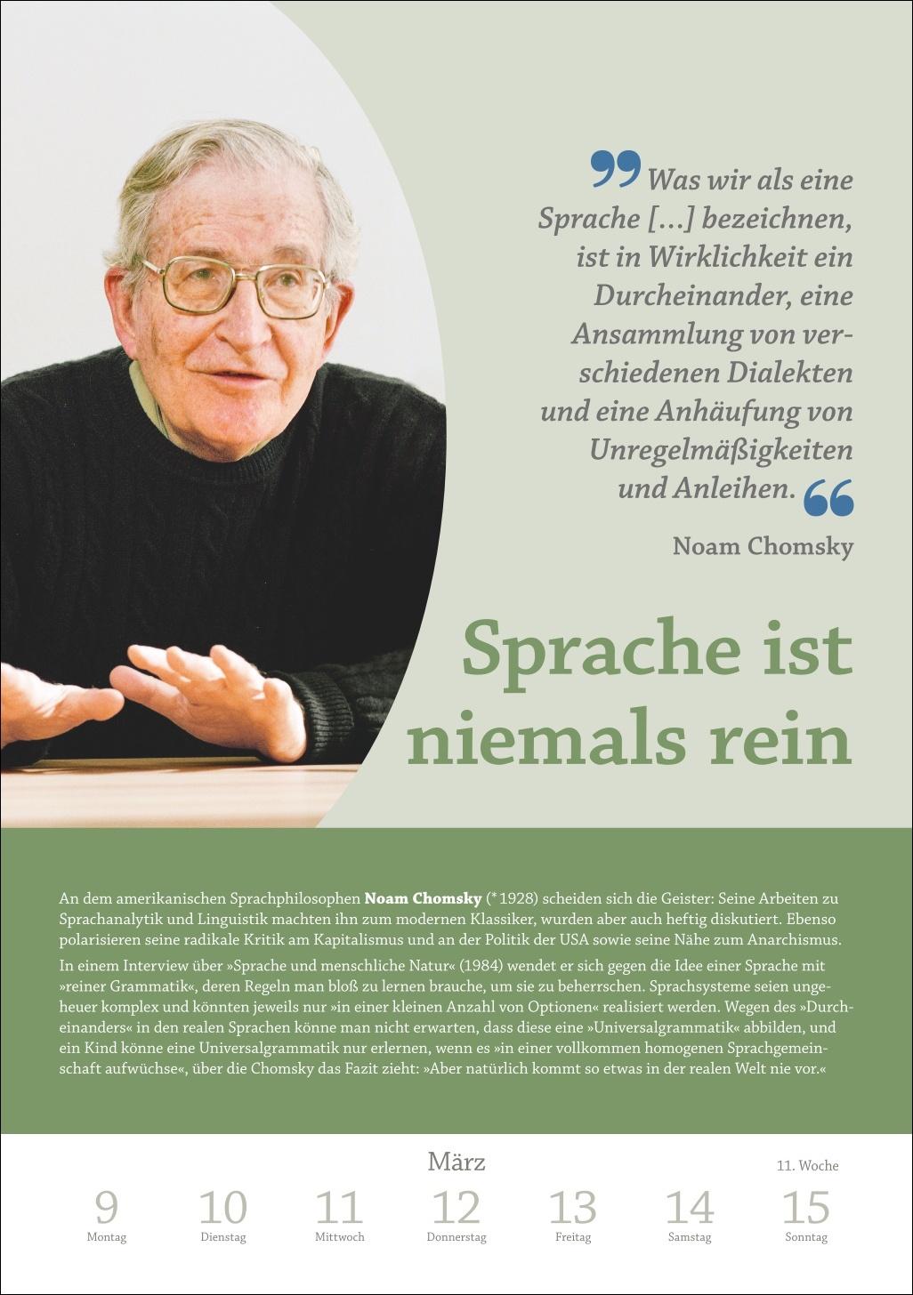 Beispielinhalt (Bild) DIE ZEIT Philosophie Wochen-Kulturkalender 2026 - 53 Denkanstöße für 2026