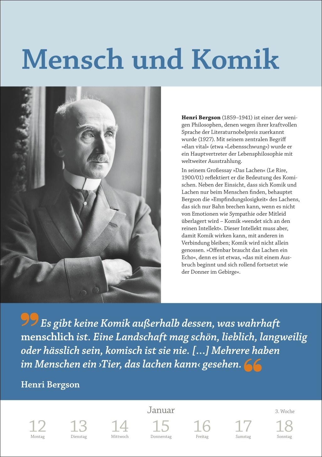 Beispielinhalt (Bild) DIE ZEIT Philosophie Wochen-Kulturkalender 2026 - 53 Denkanstöße für 2026