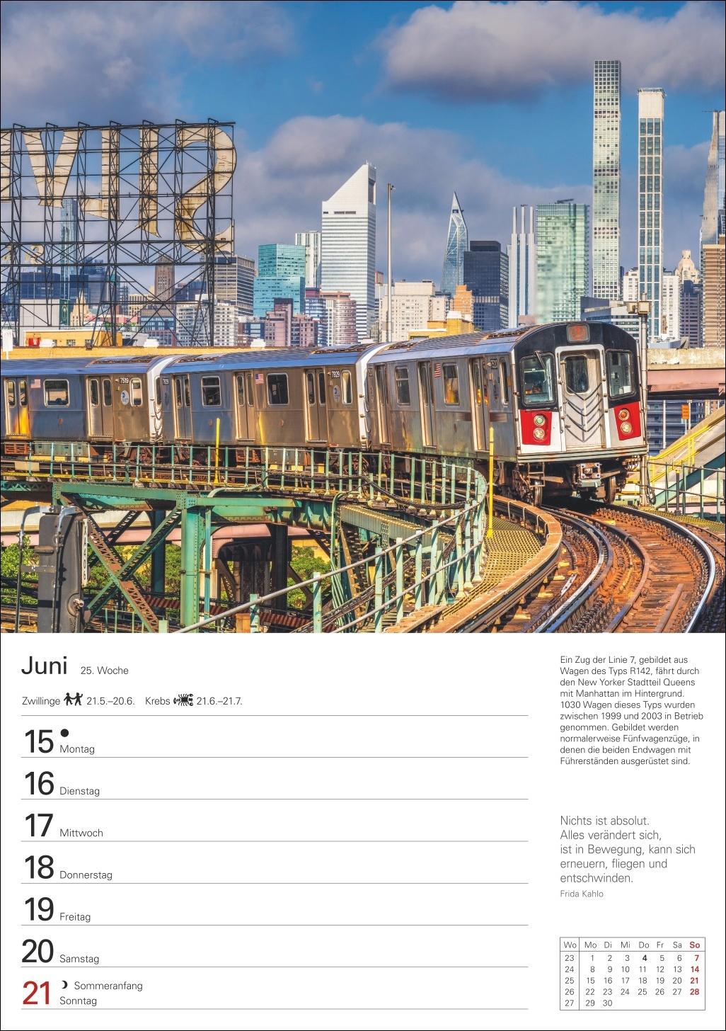 Beispielinhalt (Bild) Eisenbahnen Wochenplaner 2026 - 53 faszinierende Fotografien