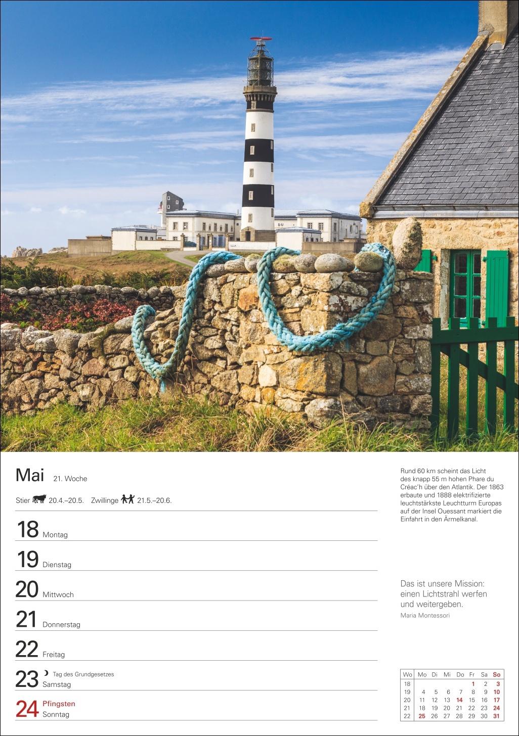 Beispielinhalt (Bild) Bretagne und Normandie Wochenplaner 2026 - Eine Reise in 53 Bildern