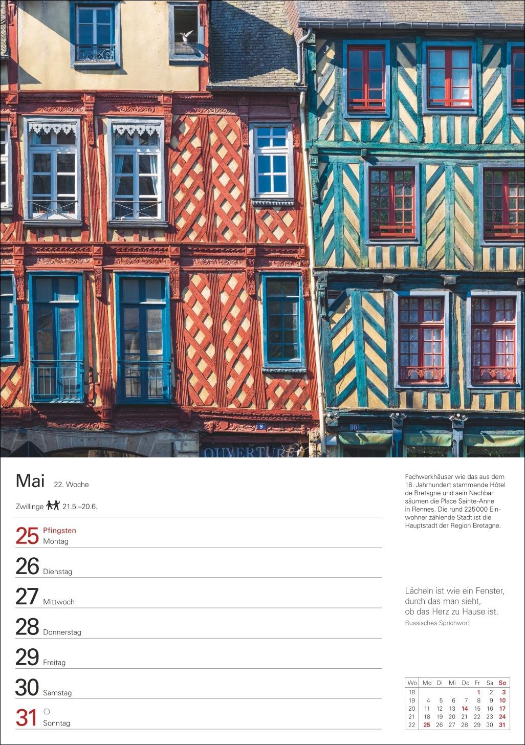 Beispielinhalt (Bild) Bretagne und Normandie Wochenplaner 2026 - Eine Reise in 53 Bildern