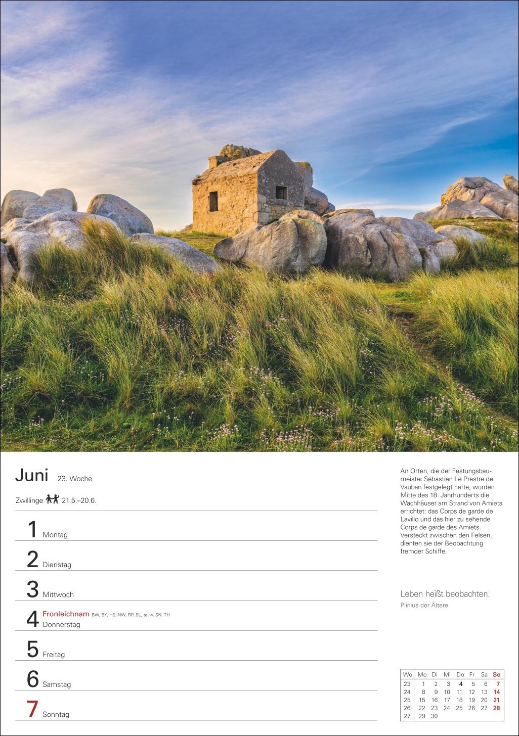 Beispielinhalt (Bild) Bretagne und Normandie Wochenplaner 2026 - Eine Reise in 53 Bildern