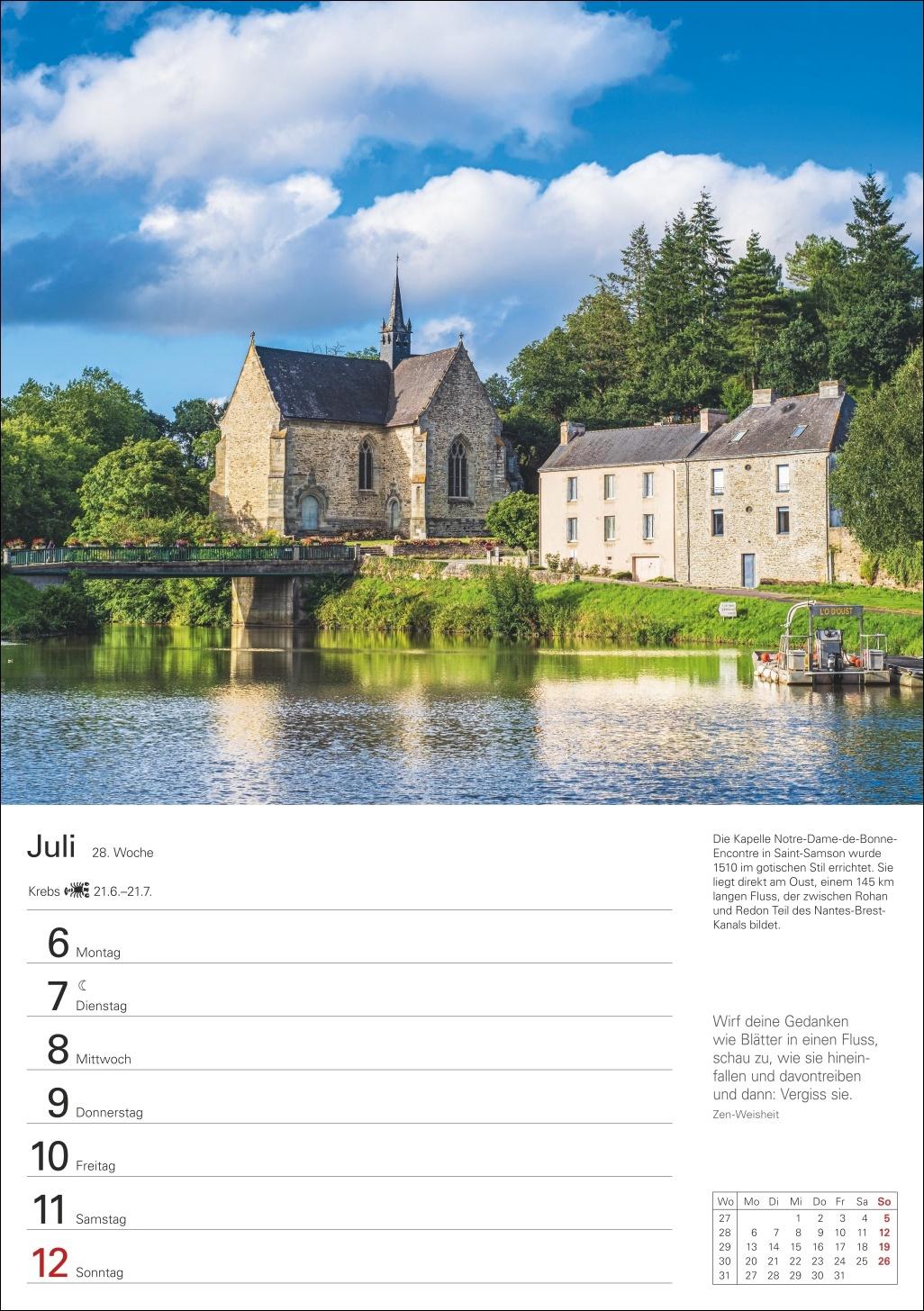 Beispielinhalt (Bild) Bretagne und Normandie Wochenplaner 2026 - Eine Reise in 53 Bildern