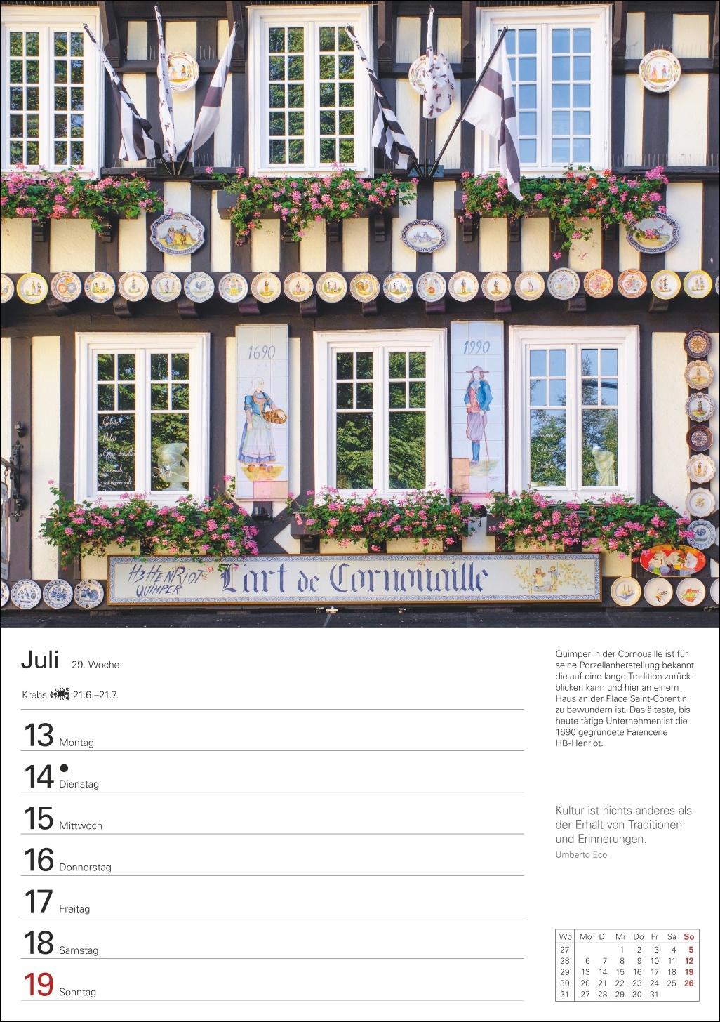 Beispielinhalt (Bild) Bretagne und Normandie Wochenplaner 2026 - Eine Reise in 53 Bildern