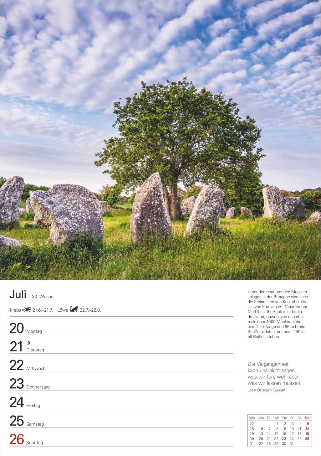 Beispielinhalt (Bild) Bretagne und Normandie Wochenplaner 2026 - Eine Reise in 53 Bildern