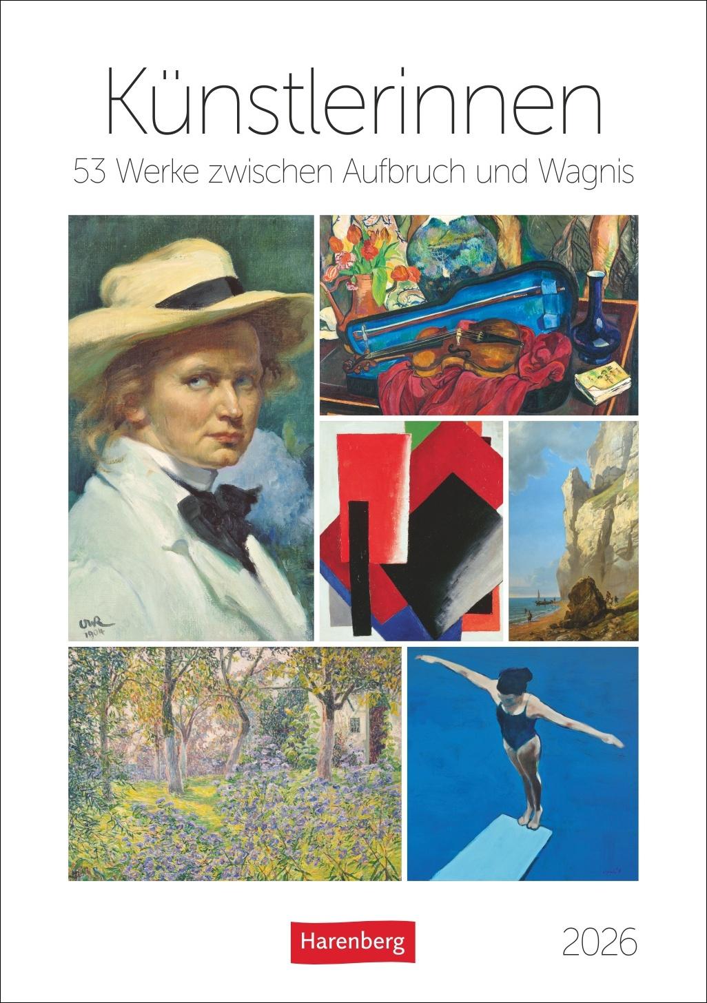 Vorderes Coverbild Künstlerinnen Wochen-Kulturkalender 2026 - 53 Werke zwischen Aufbruch und Wagnis