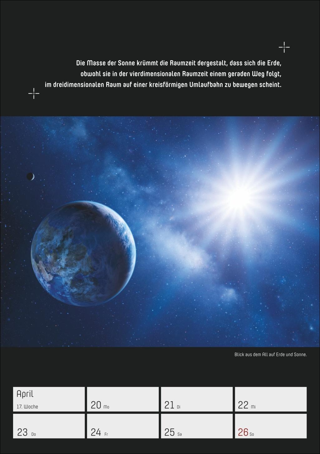 Beispielinhalt (Bild) Stephen Hawking - Universum Wochenplaner 2026 - 53 faszinierende Bilder und Zitate