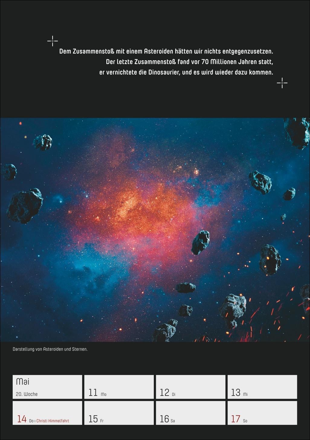 Beispielinhalt (Bild) Stephen Hawking - Universum Wochenplaner 2026 - 53 faszinierende Bilder und Zitate