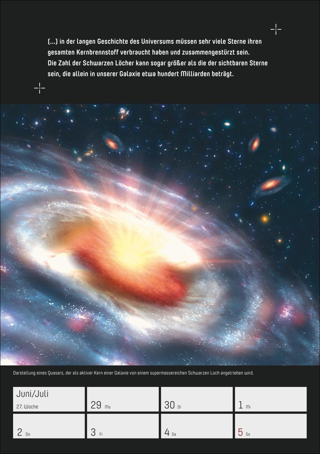 Beispielinhalt (Bild) Stephen Hawking - Universum Wochenplaner 2026 - 53 faszinierende Bilder und Zitate