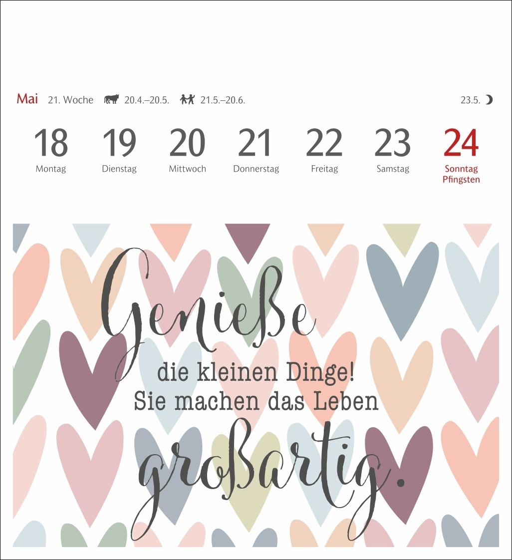 Beispielinhalt (Bild) Positive-Sprüche-Kalender Postkartenkalender 2026 - Mit 53 Postkarten