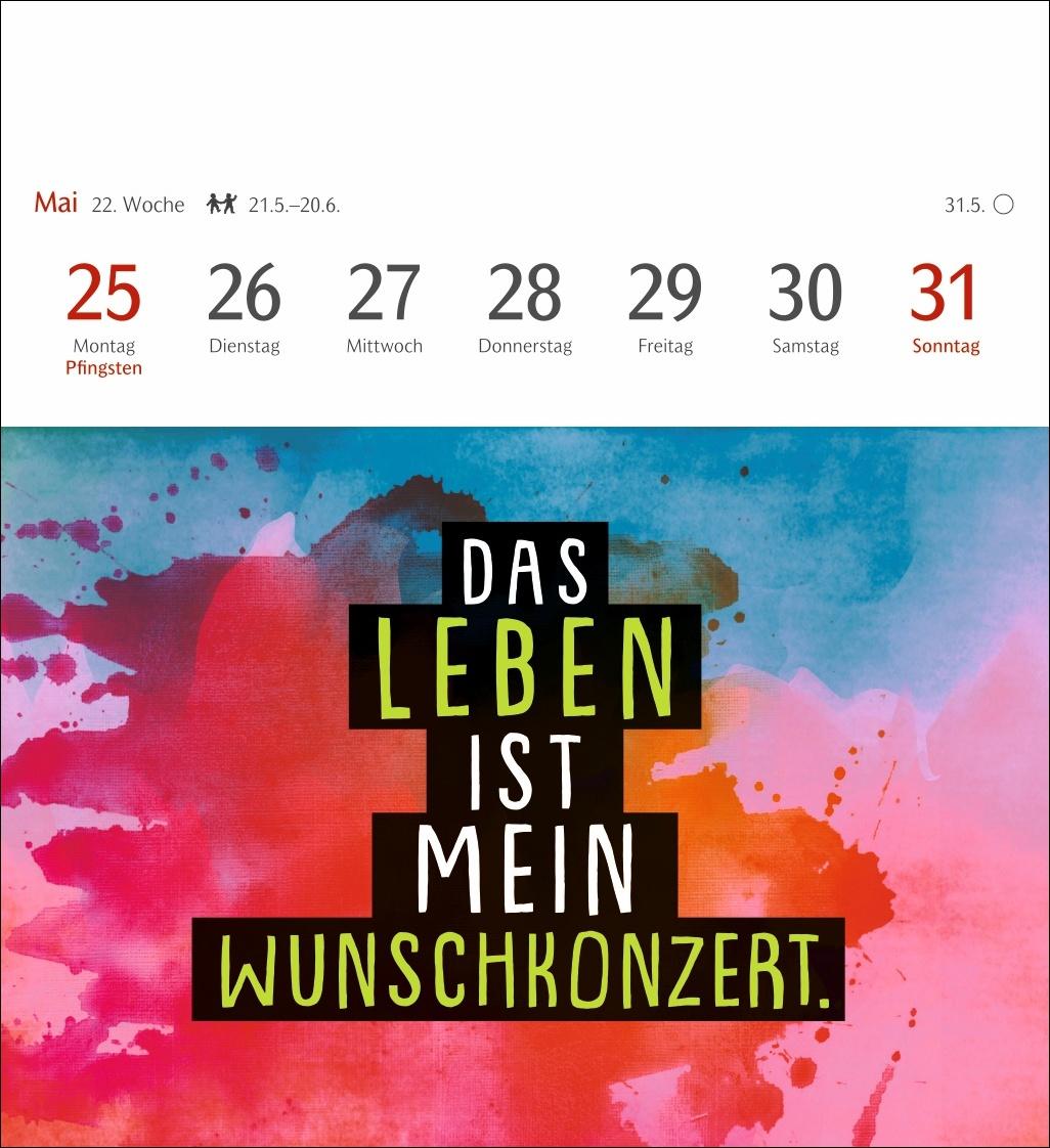 Beispielinhalt (Bild) Positive-Sprüche-Kalender Postkartenkalender 2026 - Mit 53 Postkarten