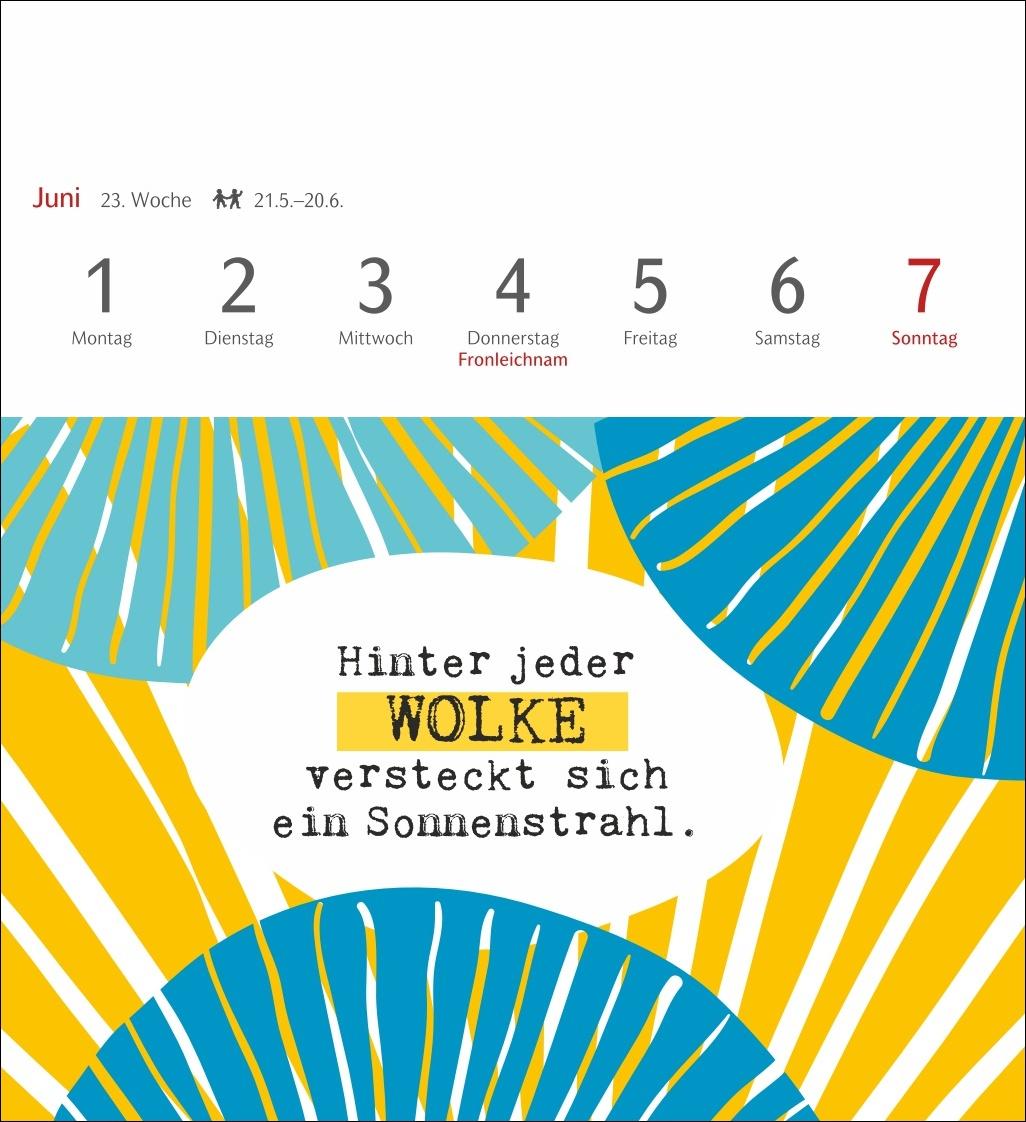 Beispielinhalt (Bild) Positive-Sprüche-Kalender Postkartenkalender 2026 - Mit 53 Postkarten