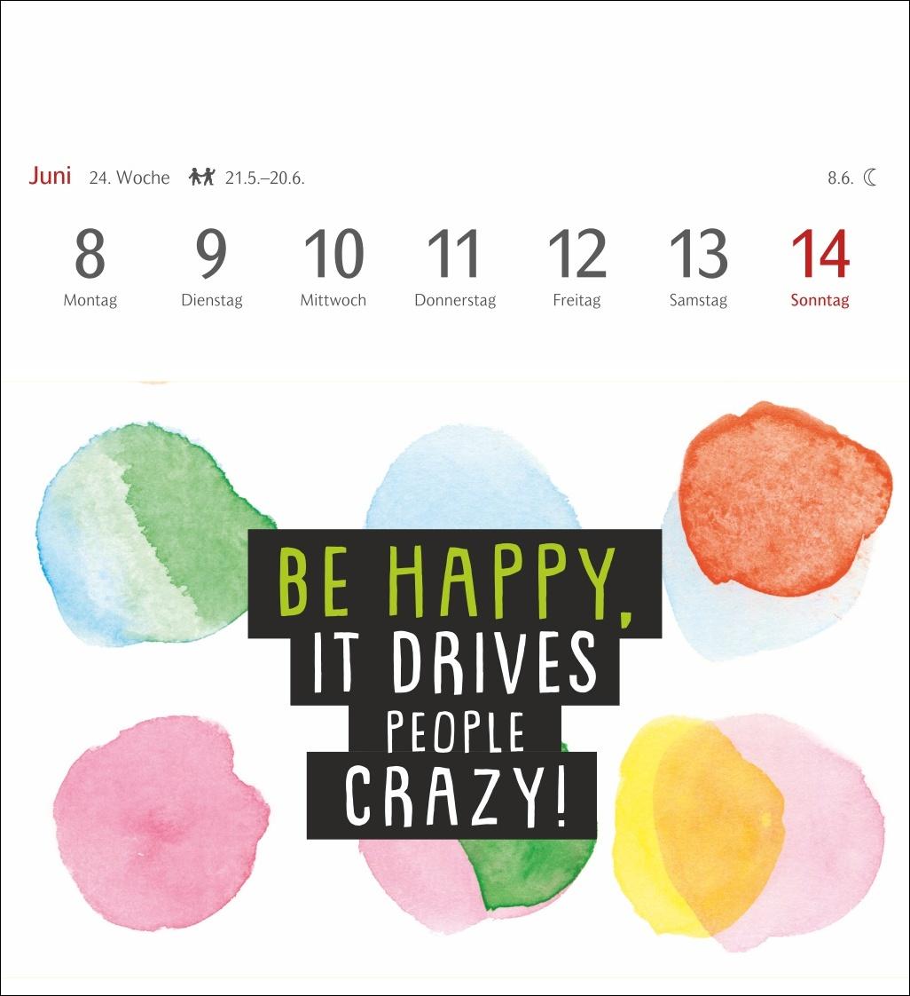 Beispielinhalt (Bild) Positive-Sprüche-Kalender Postkartenkalender 2026 - Mit 53 Postkarten