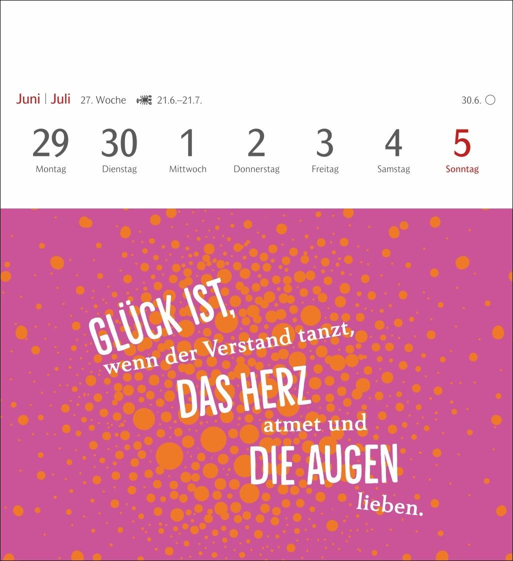 Beispielinhalt (Bild) Positive-Sprüche-Kalender Postkartenkalender 2026 - Mit 53 Postkarten