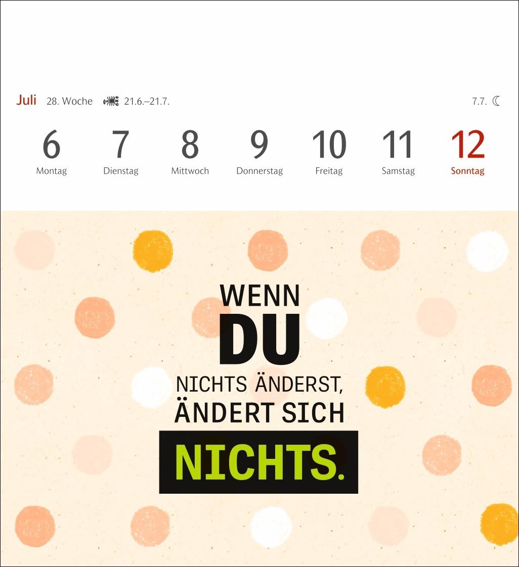 Beispielinhalt (Bild) Positive-Sprüche-Kalender Postkartenkalender 2026 - Mit 53 Postkarten