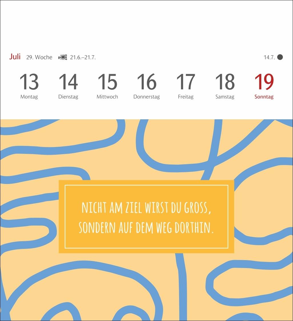 Beispielinhalt (Bild) Positive-Sprüche-Kalender Postkartenkalender 2026 - Mit 53 Postkarten