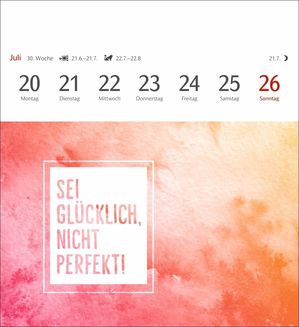 Beispielinhalt (Bild) Positive-Sprüche-Kalender Postkartenkalender 2026 - Mit 53 Postkarten