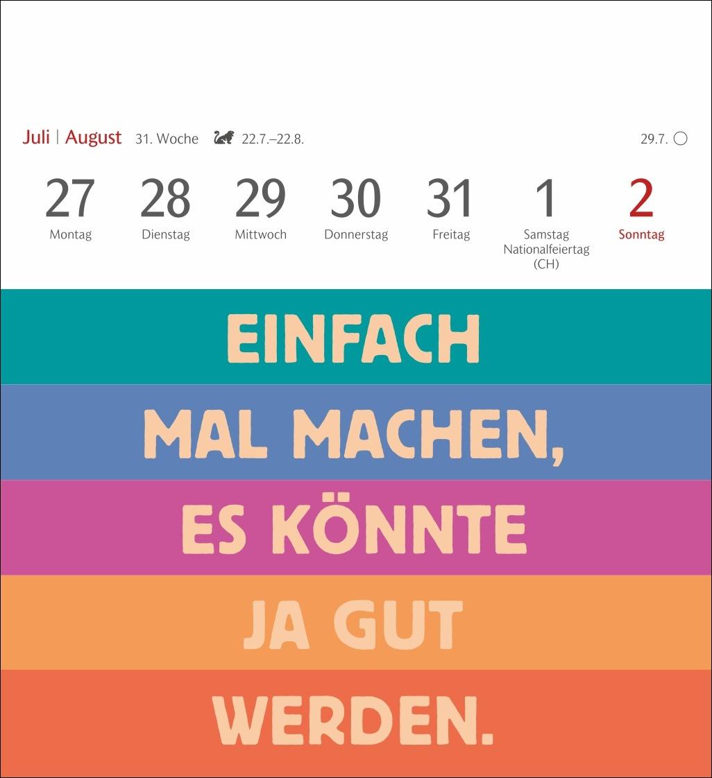 Beispielinhalt (Bild) Positive-Sprüche-Kalender Postkartenkalender 2026 - Mit 53 Postkarten