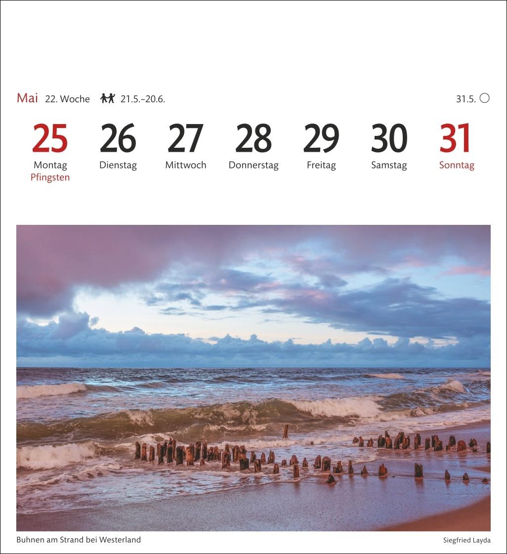 Beispielinhalt (Bild) Sylt Sehnsuchtskalender 2026 - Wochenkalender mit 53 Postkarten