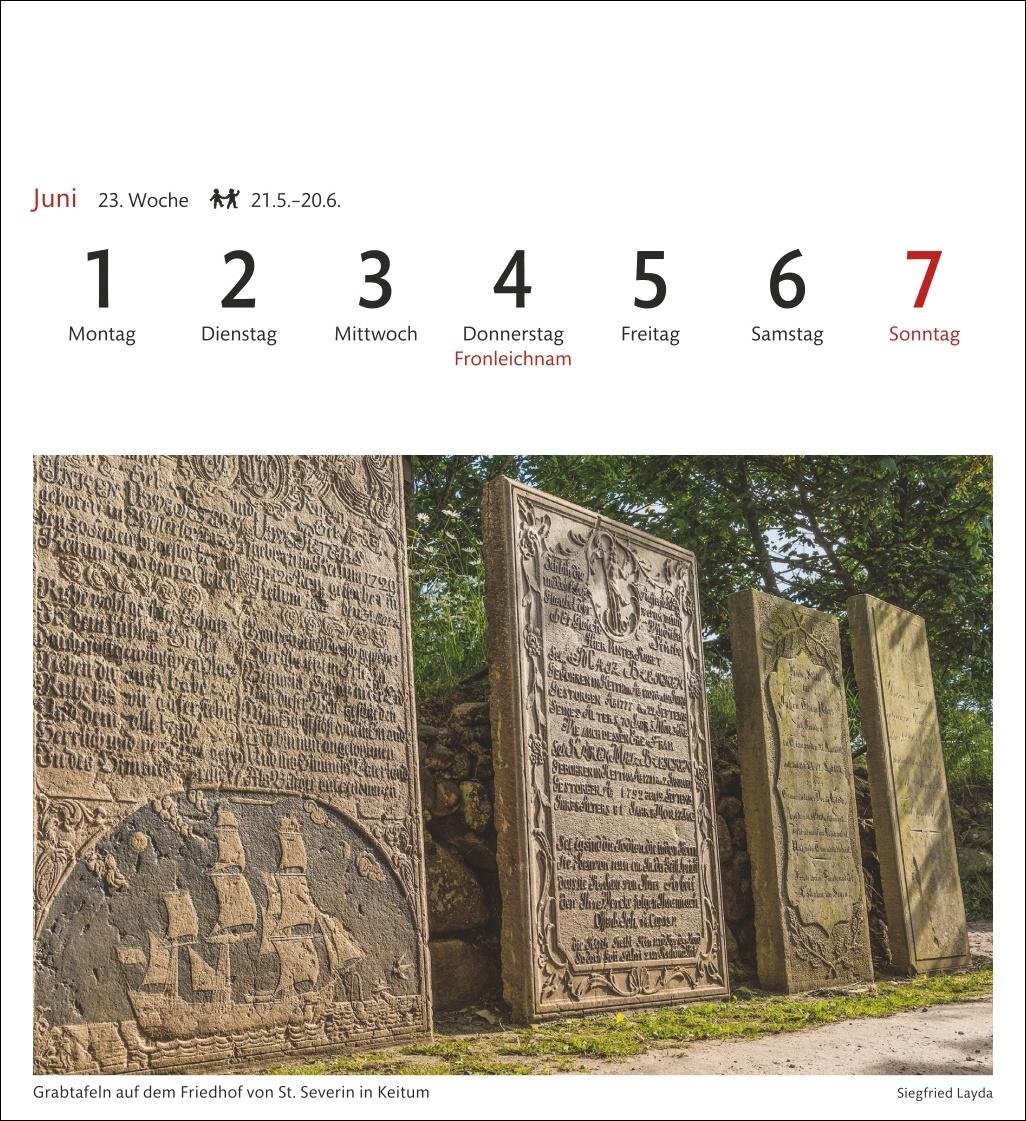 Beispielinhalt (Bild) Sylt Sehnsuchtskalender 2026 - Wochenkalender mit 53 Postkarten