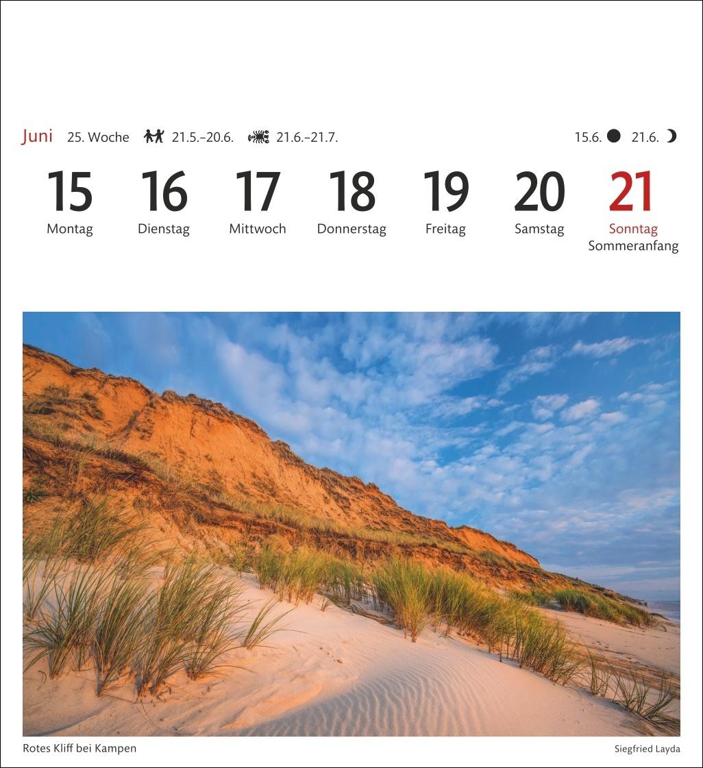 Beispielinhalt (Bild) Sylt Sehnsuchtskalender 2026 - Wochenkalender mit 53 Postkarten