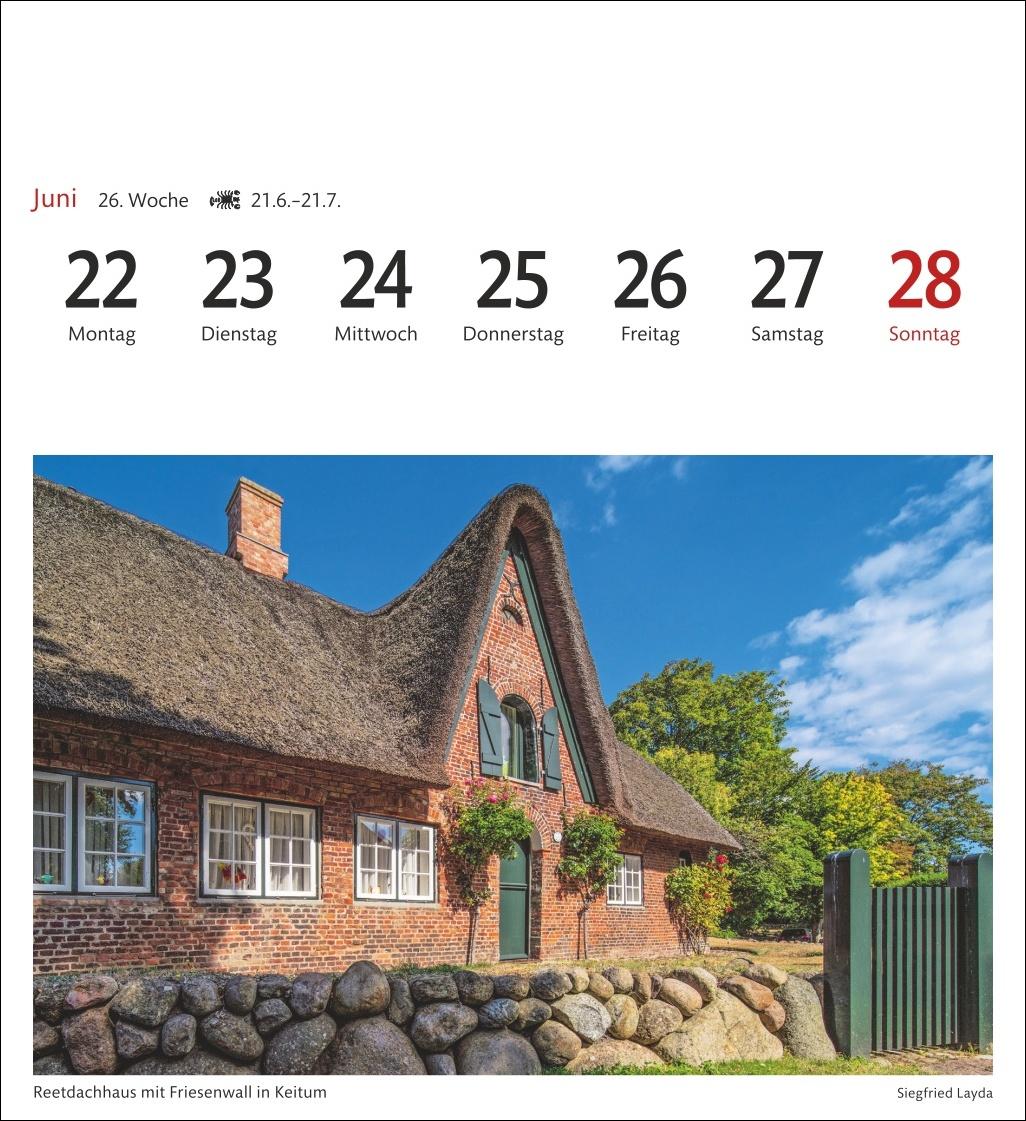 Beispielinhalt (Bild) Sylt Sehnsuchtskalender 2026 - Wochenkalender mit 53 Postkarten