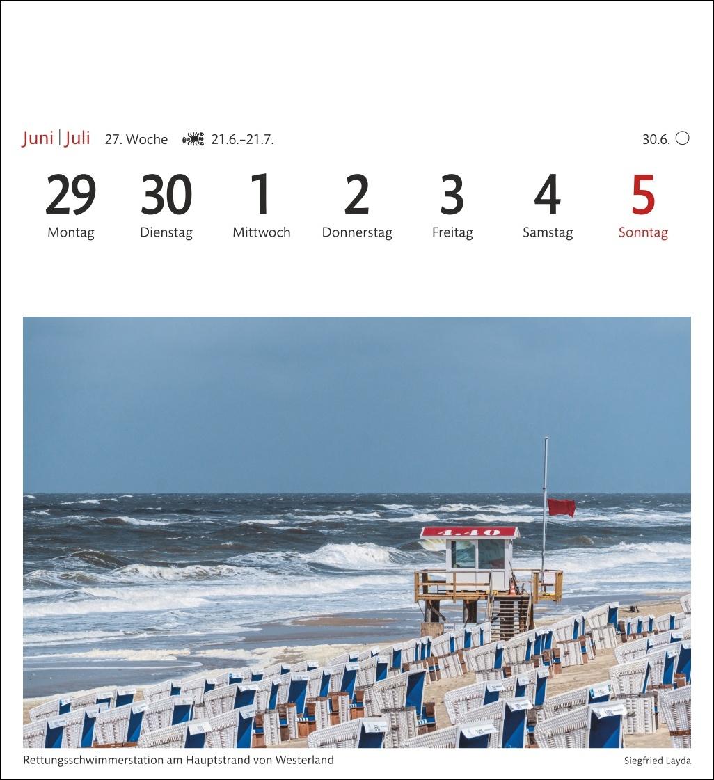 Beispielinhalt (Bild) Sylt Sehnsuchtskalender 2026 - Wochenkalender mit 53 Postkarten