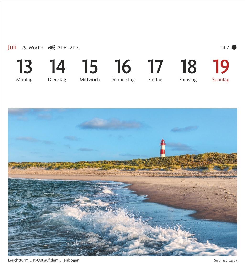 Beispielinhalt (Bild) Sylt Sehnsuchtskalender 2026 - Wochenkalender mit 53 Postkarten