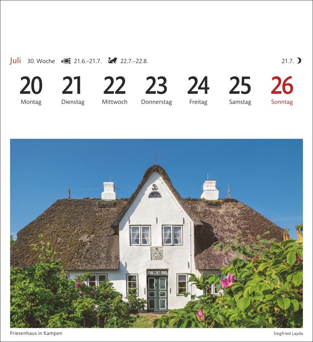 Beispielinhalt (Bild) Sylt Sehnsuchtskalender 2026 - Wochenkalender mit 53 Postkarten