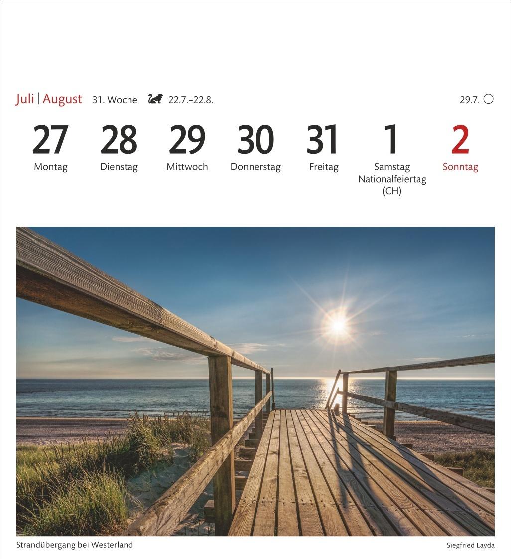 Beispielinhalt (Bild) Sylt Sehnsuchtskalender 2026 - Wochenkalender mit 53 Postkarten