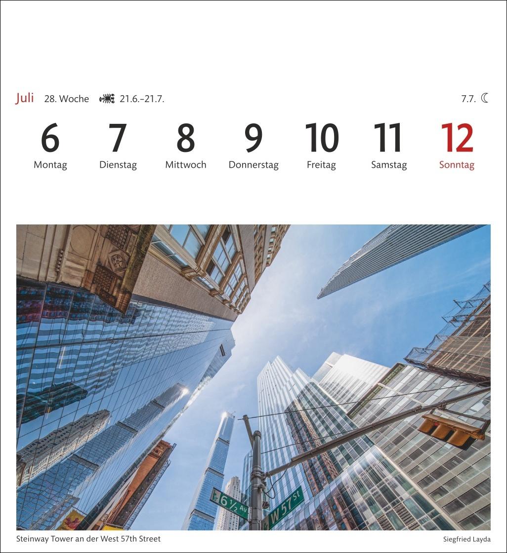 Beispielinhalt (Bild) New York Sehnsuchtskalender 2026 - Wochenkalender mit 53 Postkarten