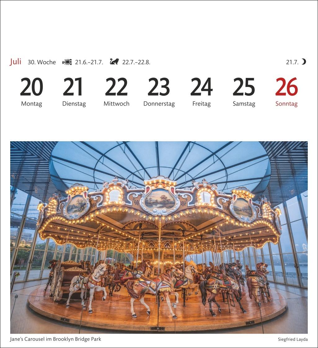 Beispielinhalt (Bild) New York Sehnsuchtskalender 2026 - Wochenkalender mit 53 Postkarten