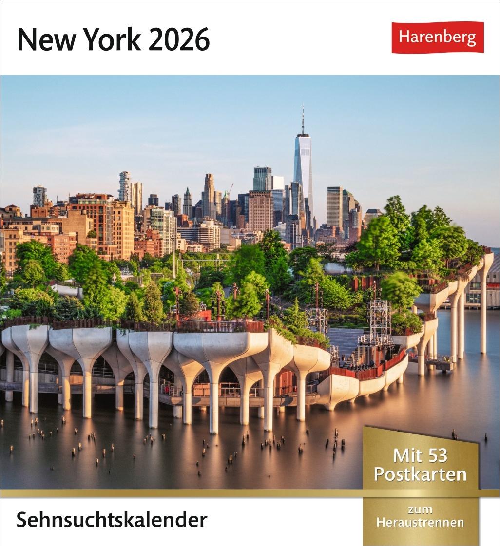 Vorderes Coverbild New York Sehnsuchtskalender 2026 - Wochenkalender mit 53 Postkarten