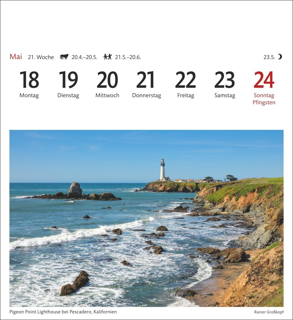 Beispielinhalt (Bild) USA Sehnsuchtskalender 2026 - Wochenkalender mit 53 Postkarten