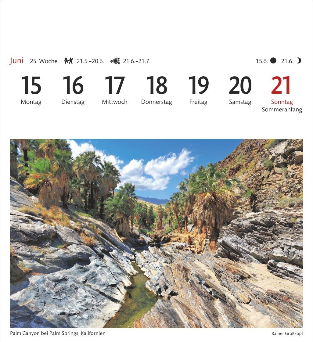 Beispielinhalt (Bild) USA Sehnsuchtskalender 2026 - Wochenkalender mit 53 Postkarten