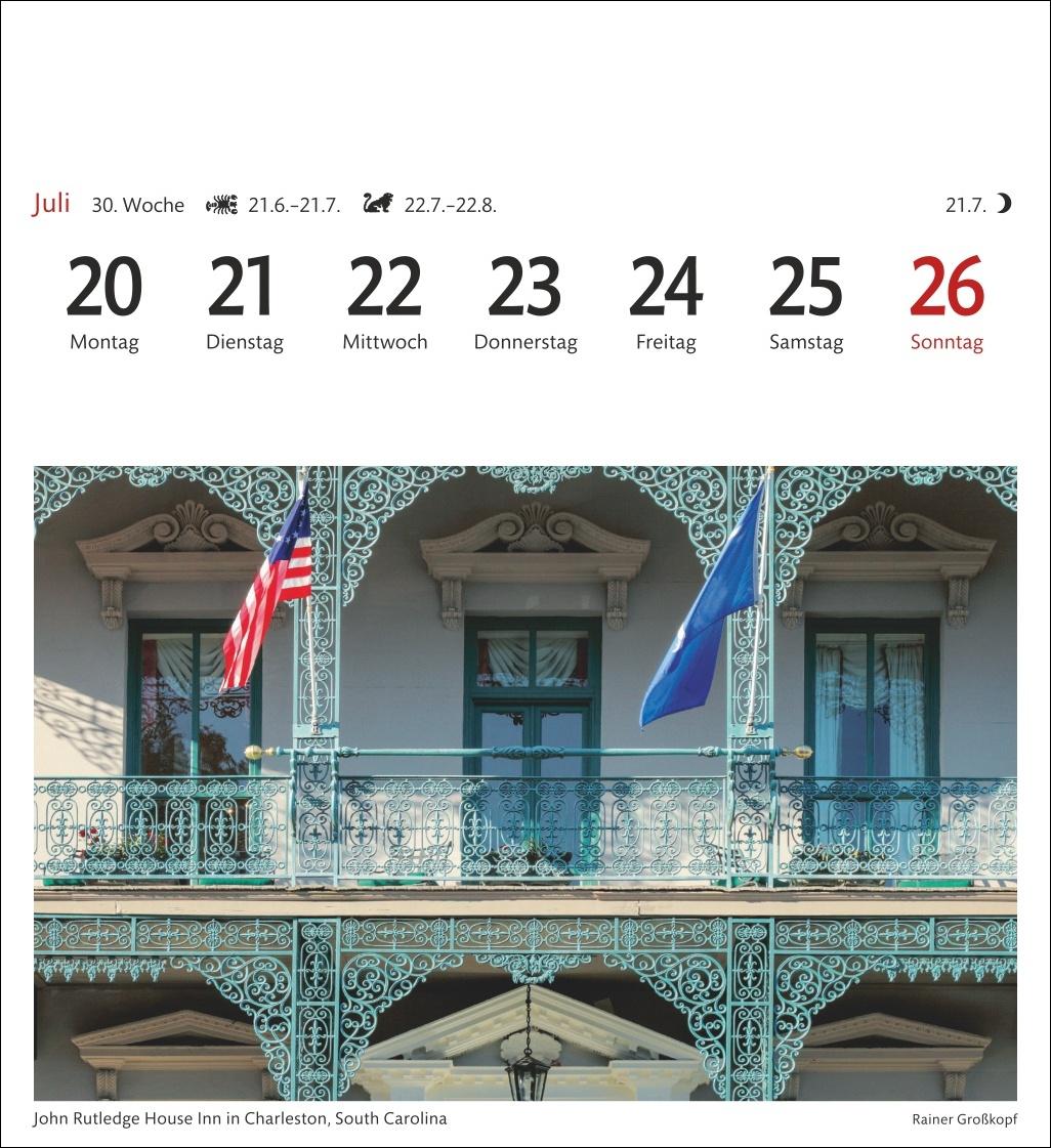 Beispielinhalt (Bild) USA Sehnsuchtskalender 2026 - Wochenkalender mit 53 Postkarten